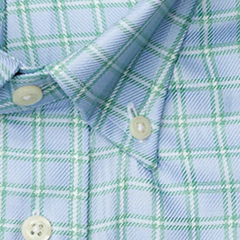 Blue Checked 100's Twill sold by Gitman Brothers product image thumbnail 5