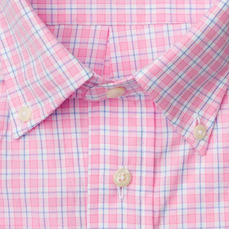 Pink Checked 120's Poplin sold by Gitman Brothers product image thumbnail 3