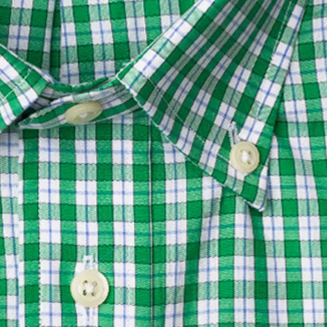 Green Checked 120's Poplin sold by Gitman Brothers product image thumbnail 5