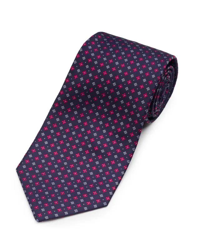 Navy Woven Neat Tie made by Gitman Brothers
