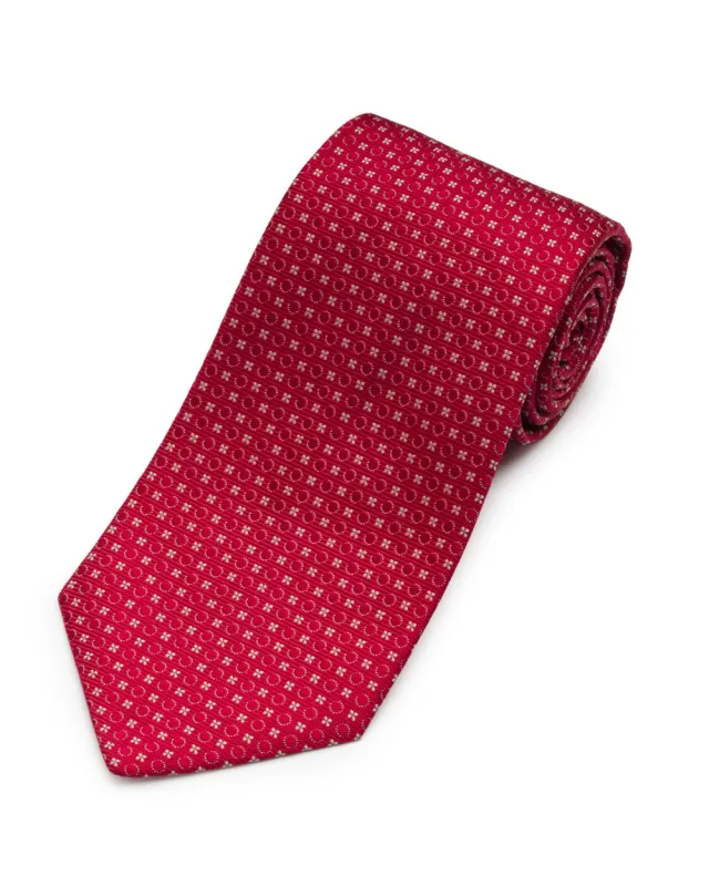 Red Woven Neat Tie made by Gitman Brothers