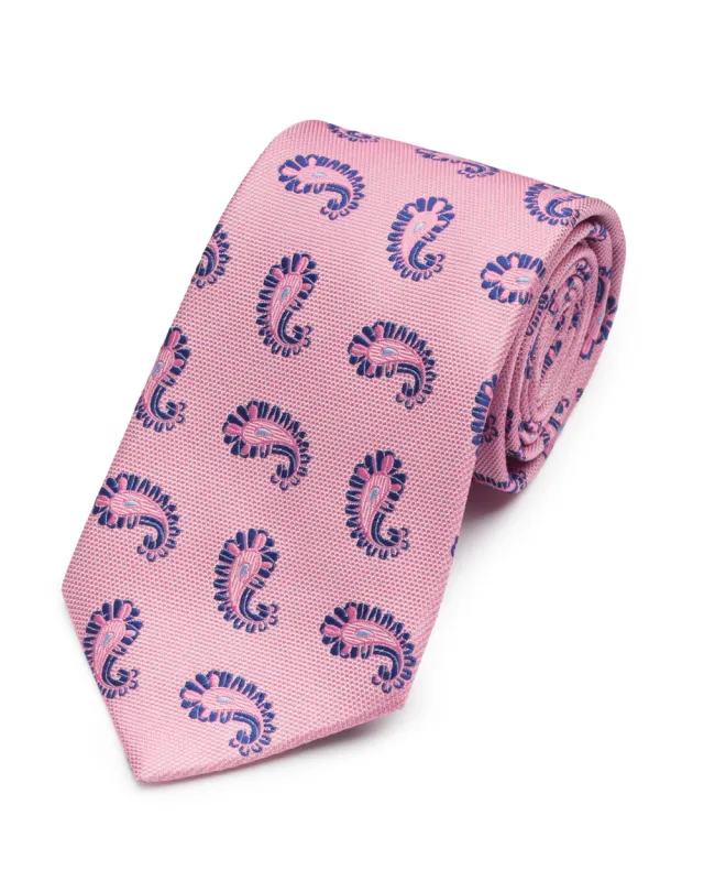 Pink Neat Paisley Tie made by Gitman Brothers
