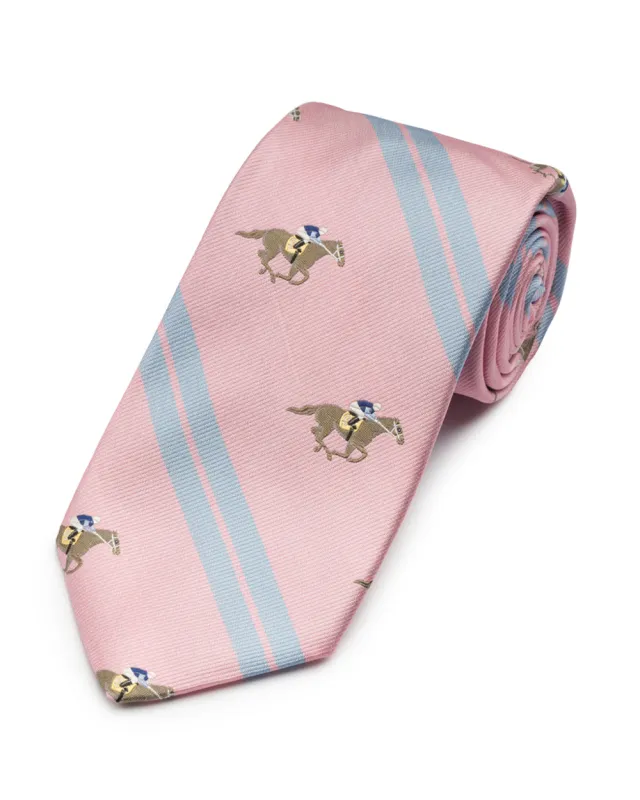 Pink Racing Stripe Tie made by Gitman Brothers