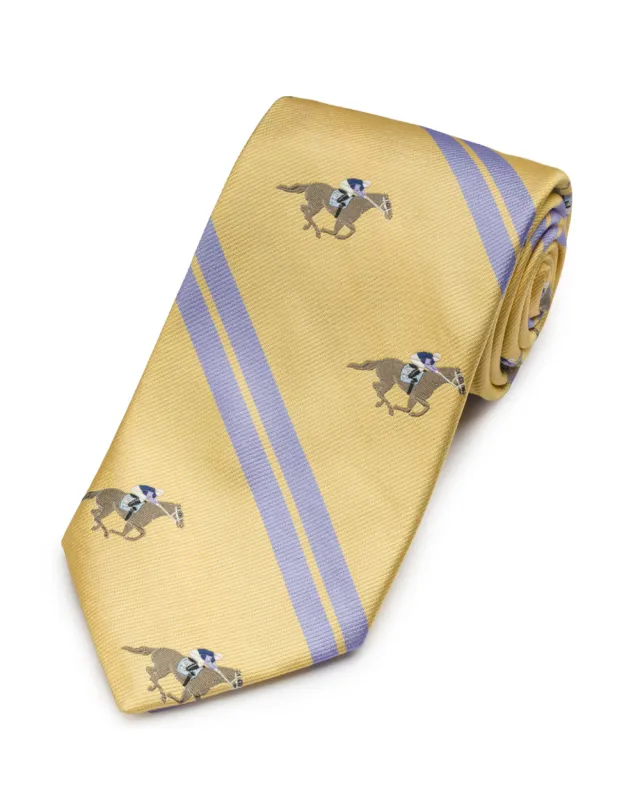 Gold Racing Stripe Tie made by Gitman Brothers