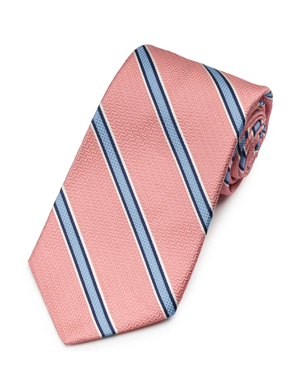 Pink Derby Stripe Tie sold by Gitman Brothers