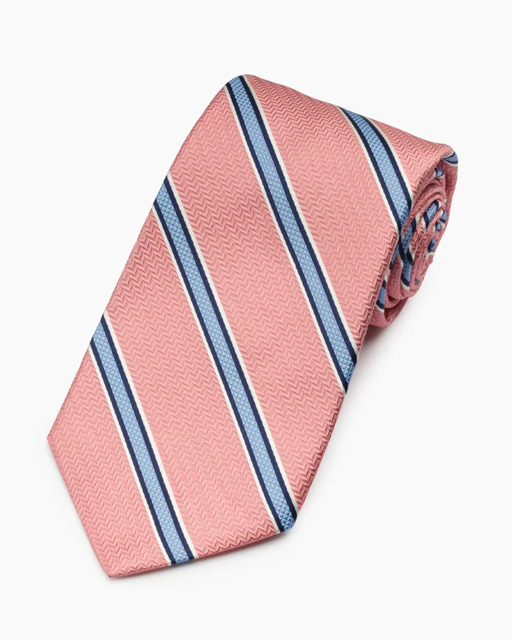 Pink Derby Stripe Tie sold by Gitman Brothers product image thumbnail 2