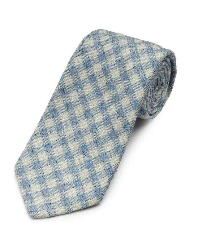 Blue Textured Gingham Tie made by Gitman Brothers