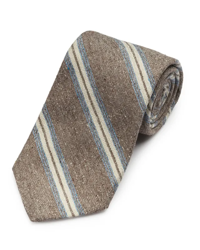 Tan Textured Stripe Tie made by Gitman Brothers