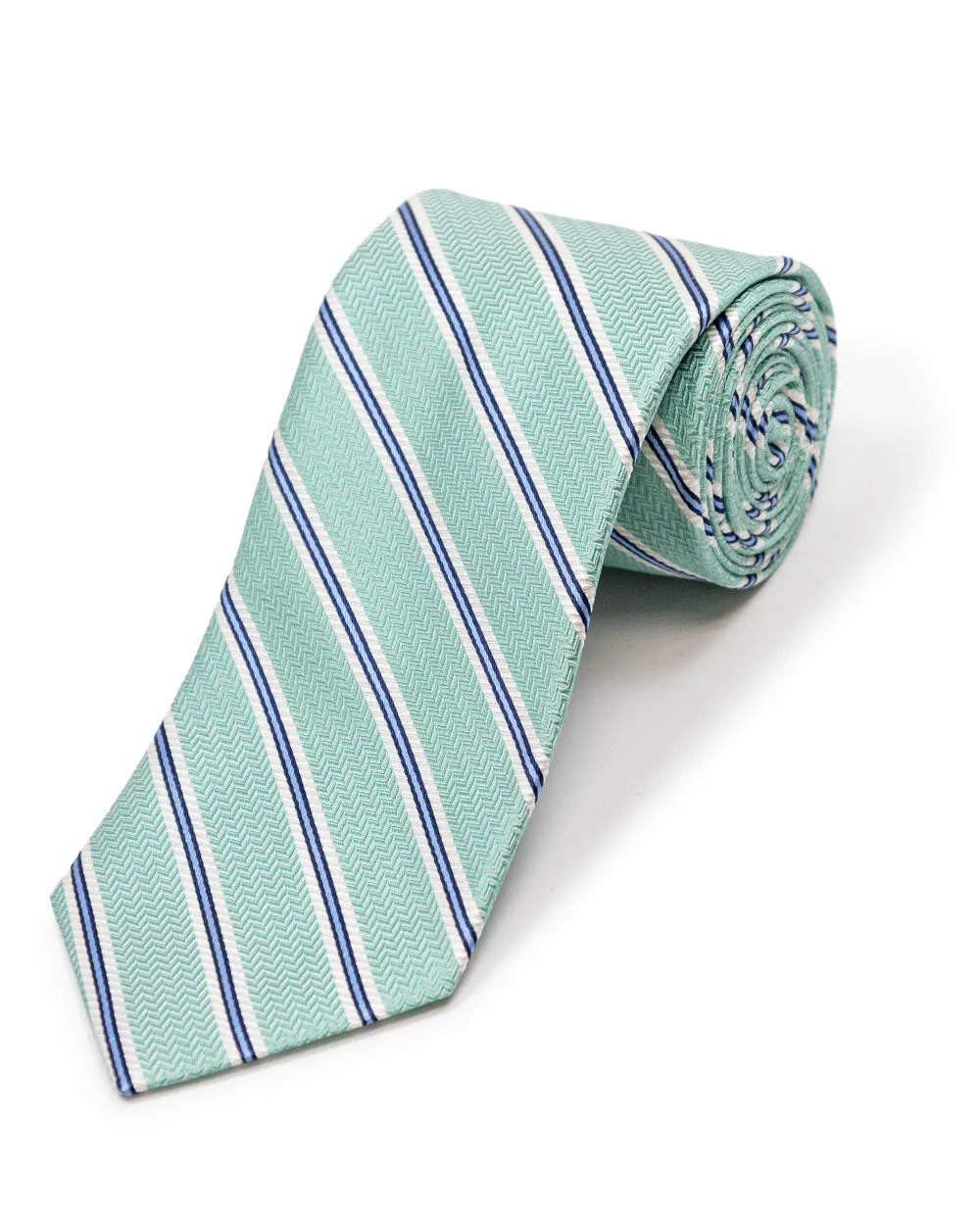 Mint Derby Stripe Tie sold by Gitman Brothers product image thumbnail 2