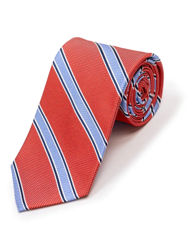 Red University Stripe Tie made by Gitman Brothers