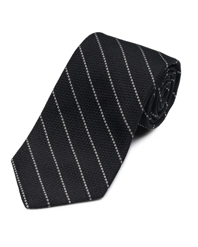 Black Textured Stripe Tie made by Gitman Brothers