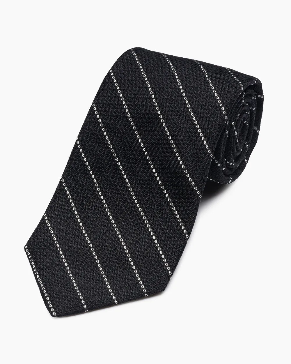 Black Textured Stripe Tie sold by Gitman Brothers product image thumbnail 2