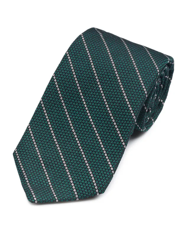 Green Textured Stripe Tie made by Gitman Brothers