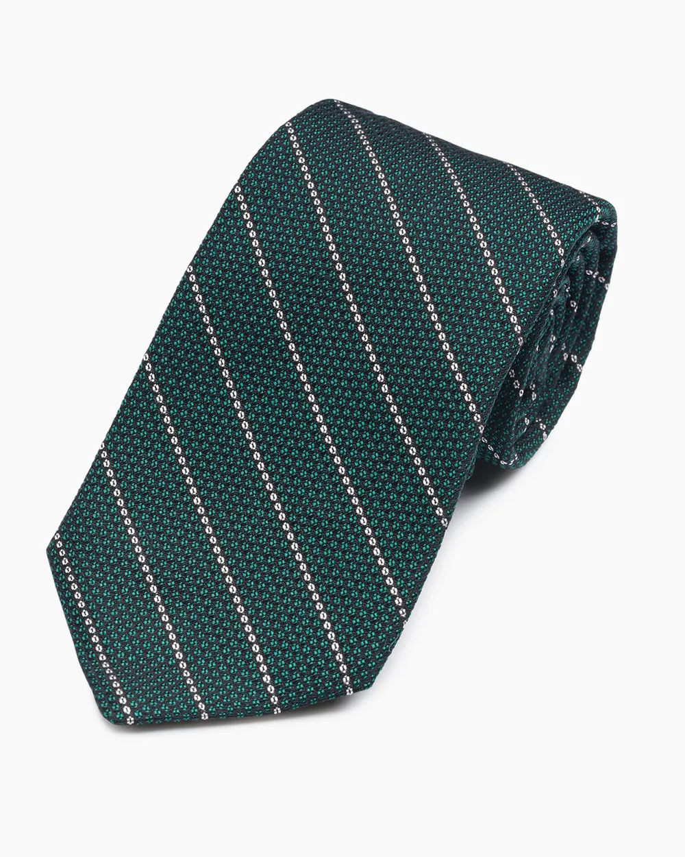 Green Textured Stripe Tie sold by Gitman Brothers product image thumbnail 2
