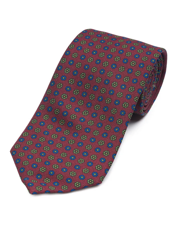 Burgundy Printed Medallion Tie sold by Gitman Brothers