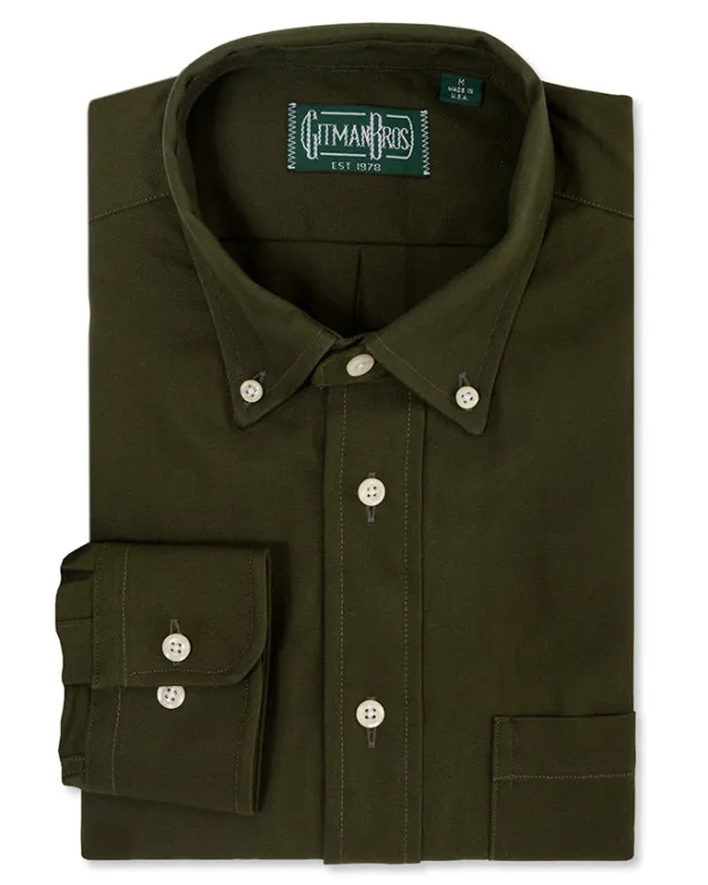 Olive Overdye Oxford made by Gitman Brothers
