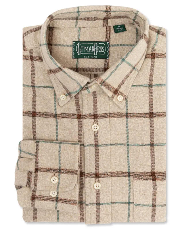 Cream Checked Flannel made by Gitman Brothers