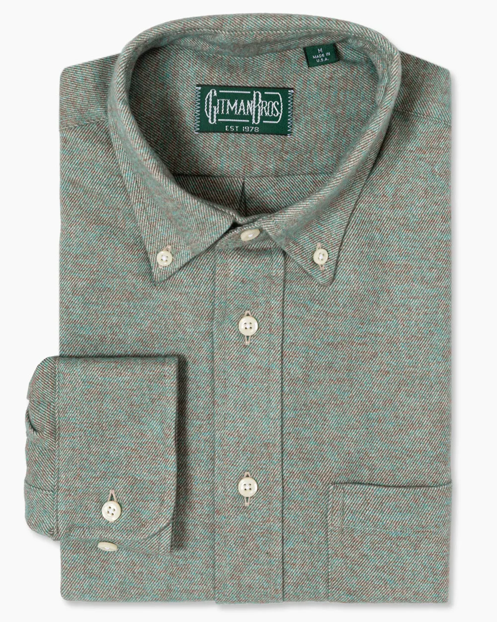 Olive Brushed Twill sold by Gitman Brothers product image thumbnail 2