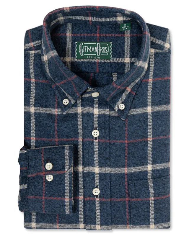 Blue Checked Flannel made by Gitman Brothers