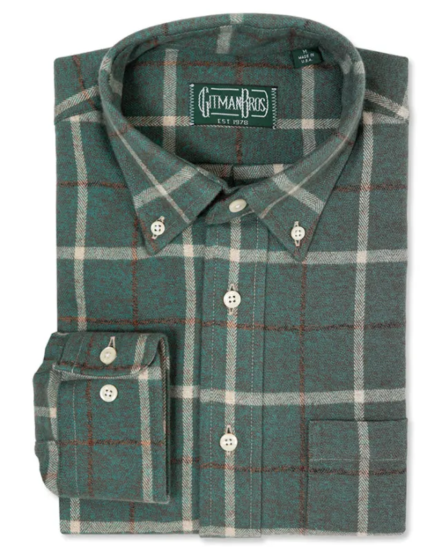 Teal Checked Flannel made by Gitman Brothers