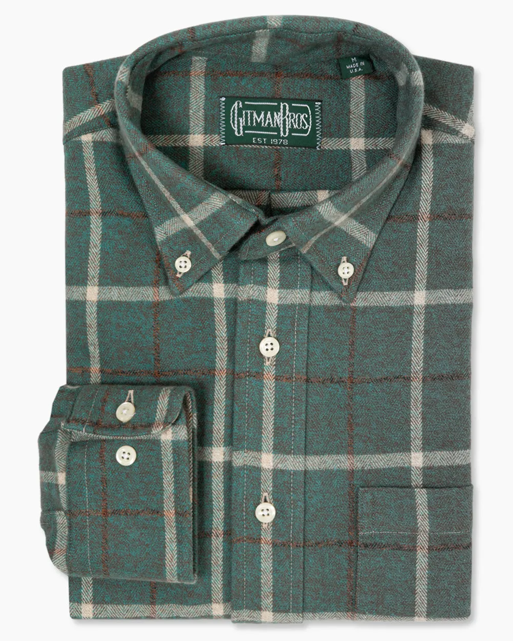 Teal Checked Flannel sold by Gitman Brothers product image thumbnail 2