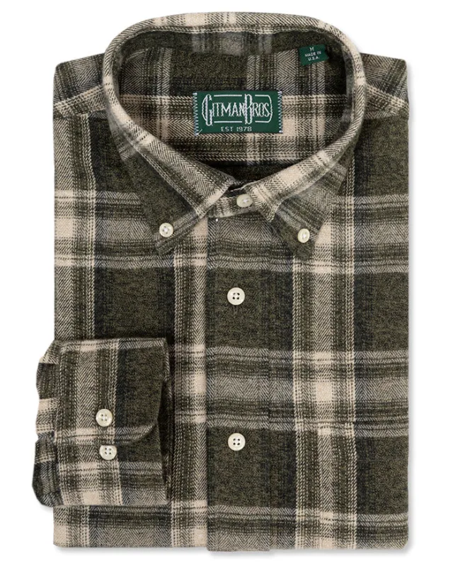 Olive Shadow Plaid made by Gitman Brothers