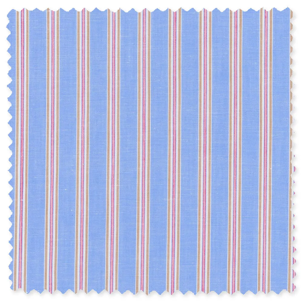 Blue Cotton/Linen Cabana Stripe sold by Gitman Brothers