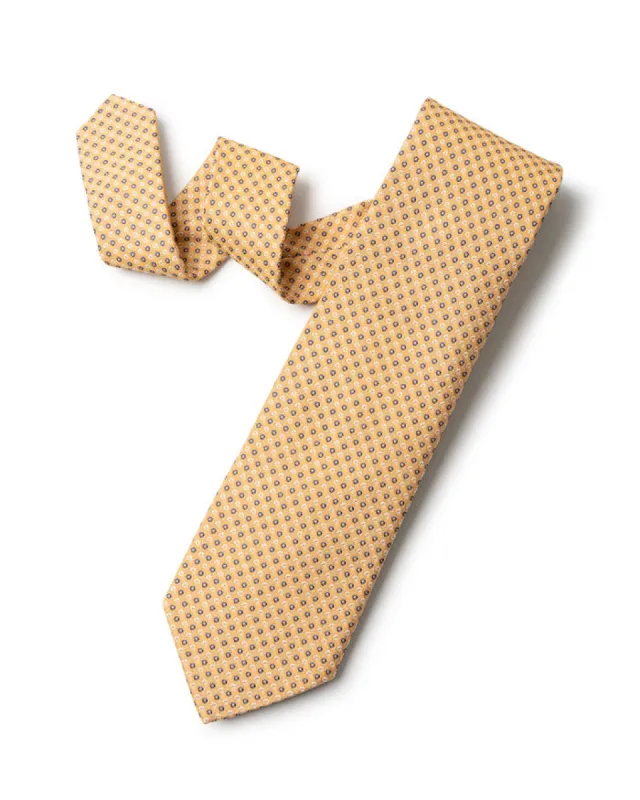 Gold Woven Micro Dot Tie sold by Gitman Brothers