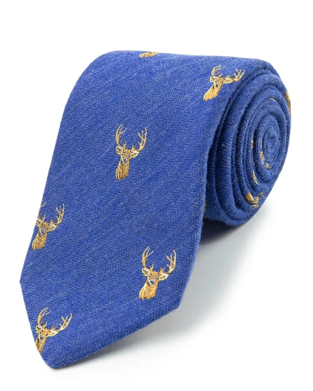 Blue Wool Blend Buck Tie sold by Gitman Brothers
