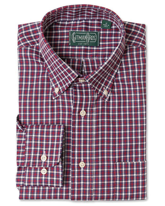 Burgundy Hopsack Check sold by Gitman Brothers