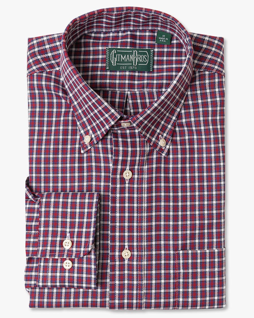 Burgundy Hopsack Check sold by Gitman Brothers product image thumbnail 2