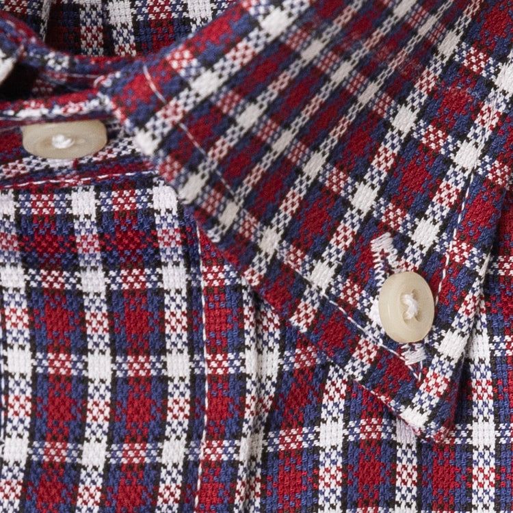 Burgundy Hopsack Check sold by Gitman Brothers product image thumbnail 5