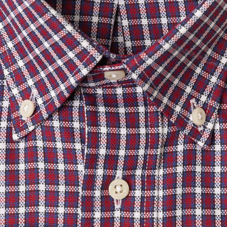 Burgundy Hopsack Check sold by Gitman Brothers product image thumbnail 3