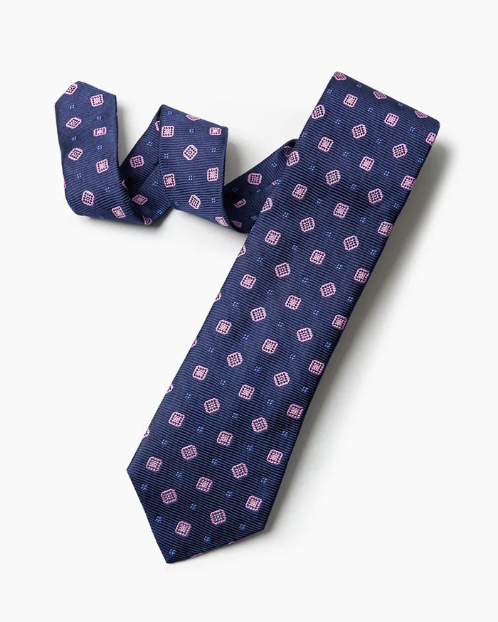 Navy Woven Medallion Tie sold by Gitman Brothers product image thumbnail 2