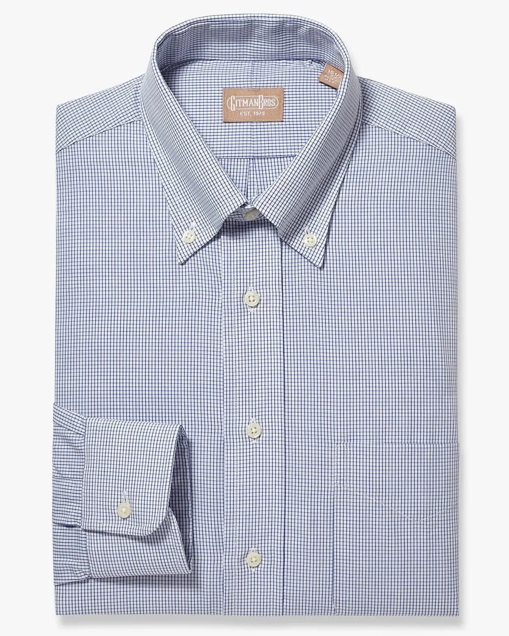 Button Down Graph Check Navy - Tailored sold by Gitman Brothers product image thumbnail 2