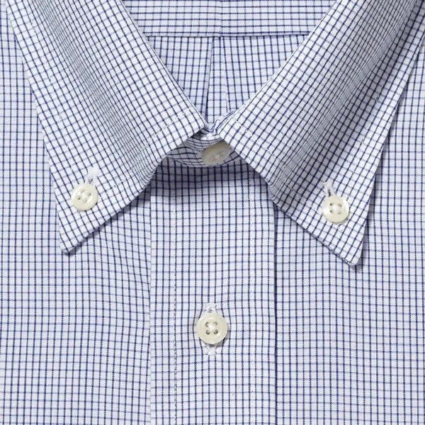 Button Down Graph Check Navy - Tailored sold by Gitman Brothers product image thumbnail 3