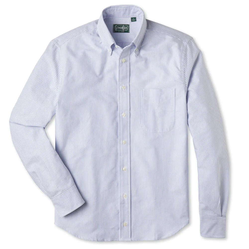 Blue Stripe Oxford Weekend Shirt sold by Gitman Brothers