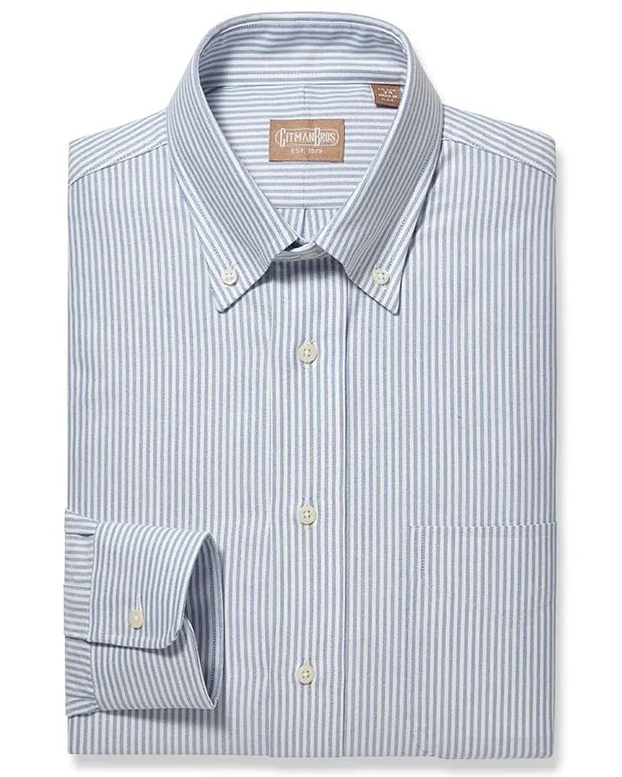 Button Down Oxford Blue Stripe sold by Gitman Brothers