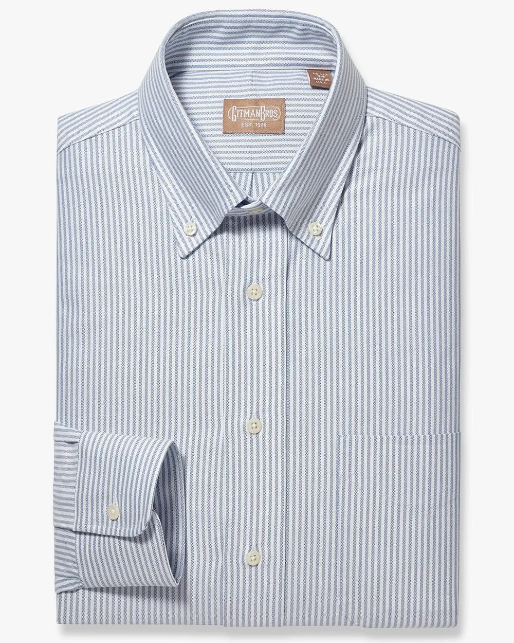 Button Down Oxford Blue Stripe sold by Gitman Brothers product image thumbnail 2