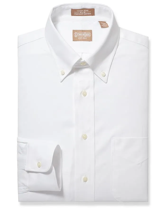 Button Down Pinpoint White - Big/Tall sold by Gitman Brothers