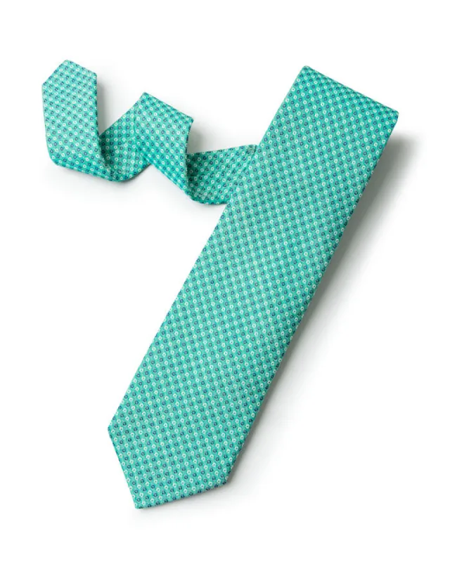 Mint Woven Micro Dot Tie sold by Gitman Brothers