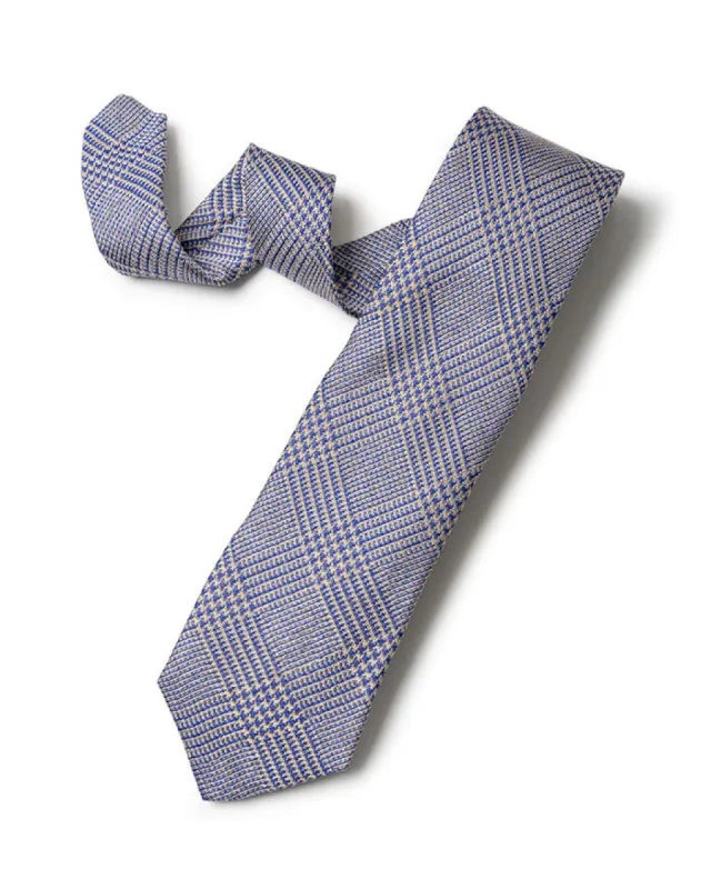 Blue Silk Glen Plaid Tie sold by Gitman Brothers