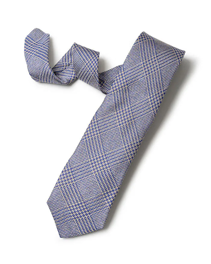 Blue Silk Glen Plaid Tie sold by Gitman Brothers
