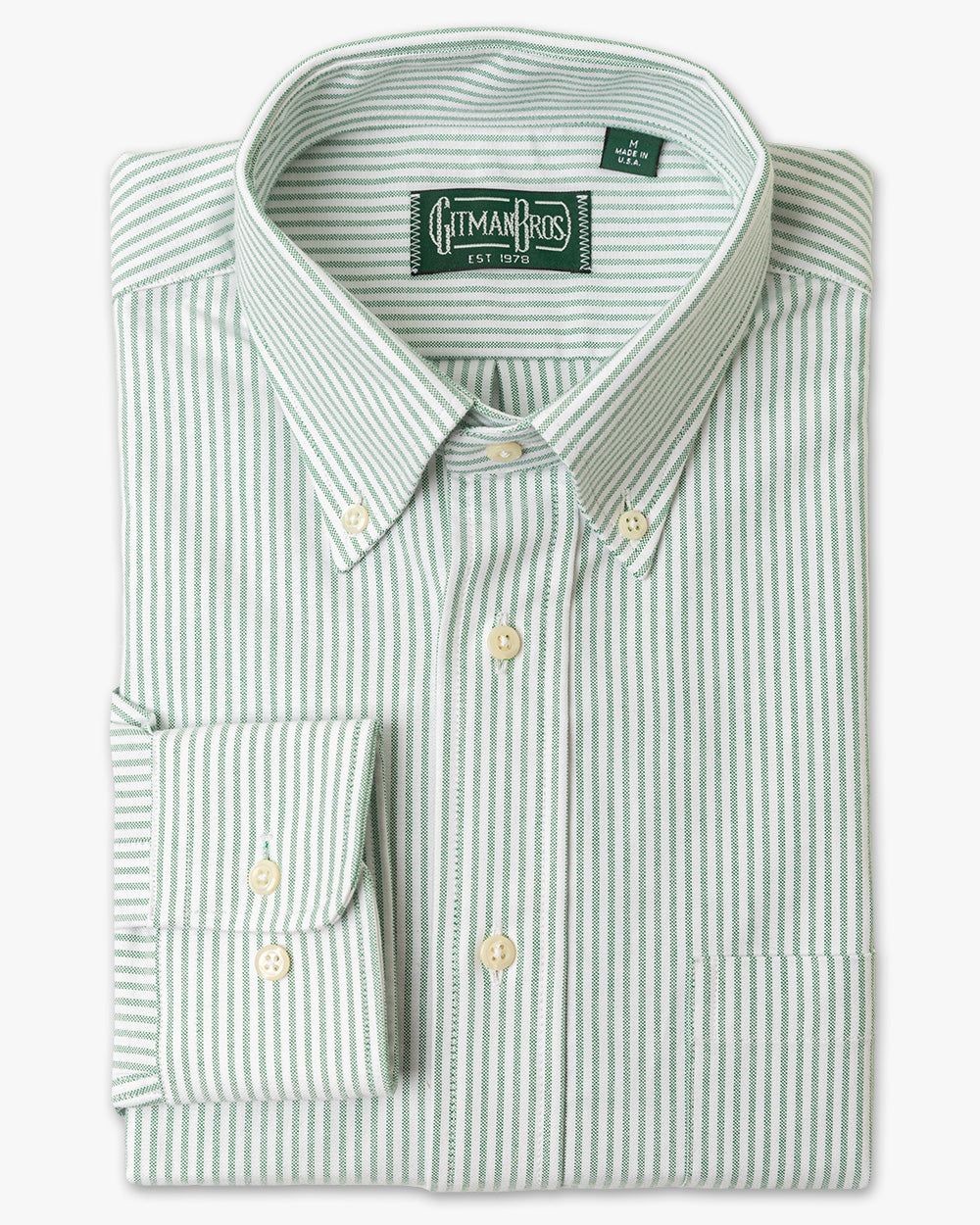 Green Stripe Oxford sold by Gitman Brothers product image thumbnail 2