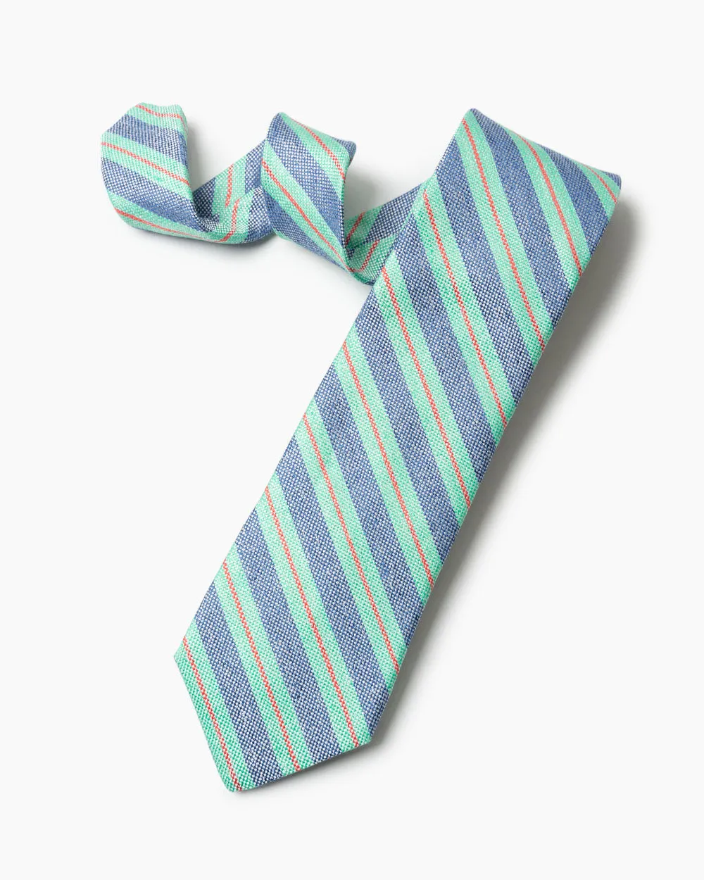 Mint Silk/Linen Regimental Stripe Tie sold by Gitman Brothers product image thumbnail 2