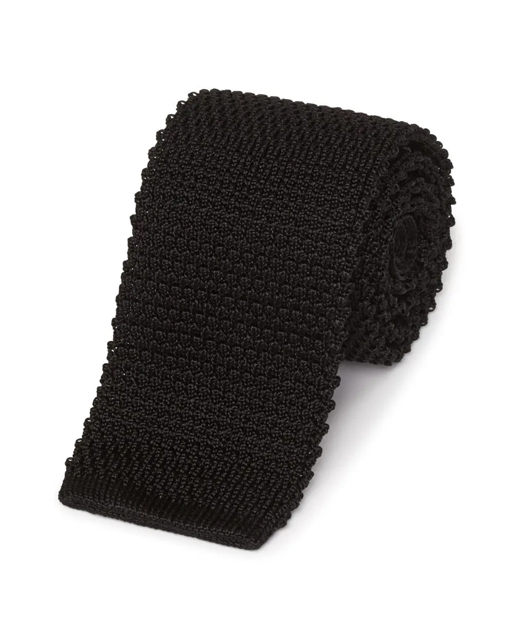 Silk Knit Tie Black sold by Gitman Brothers