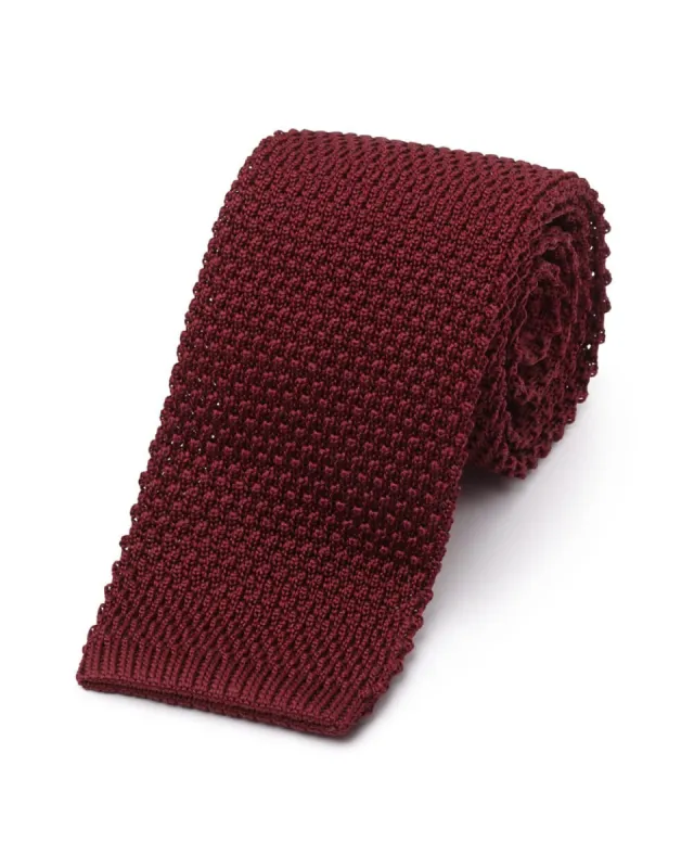 Silk Knit Tie Burgundy sold by Gitman Brothers