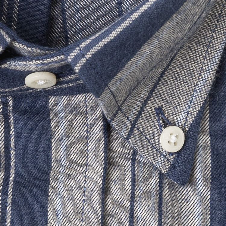 Navy Striped Flannel sold by Gitman Brothers product image thumbnail 5
