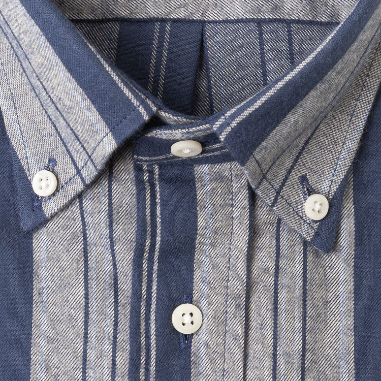 Navy Striped Flannel sold by Gitman Brothers product image thumbnail 3