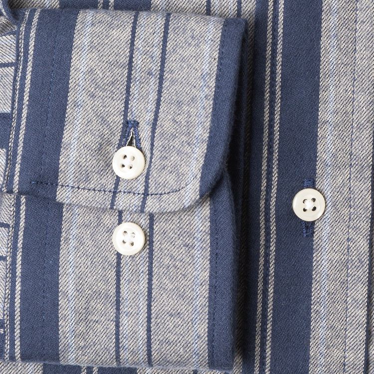 Navy Striped Flannel sold by Gitman Brothers product image thumbnail 4